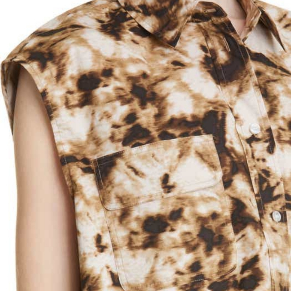 New Nordstrom Samsoe Samsoe camo sleeveless tea shirt Large